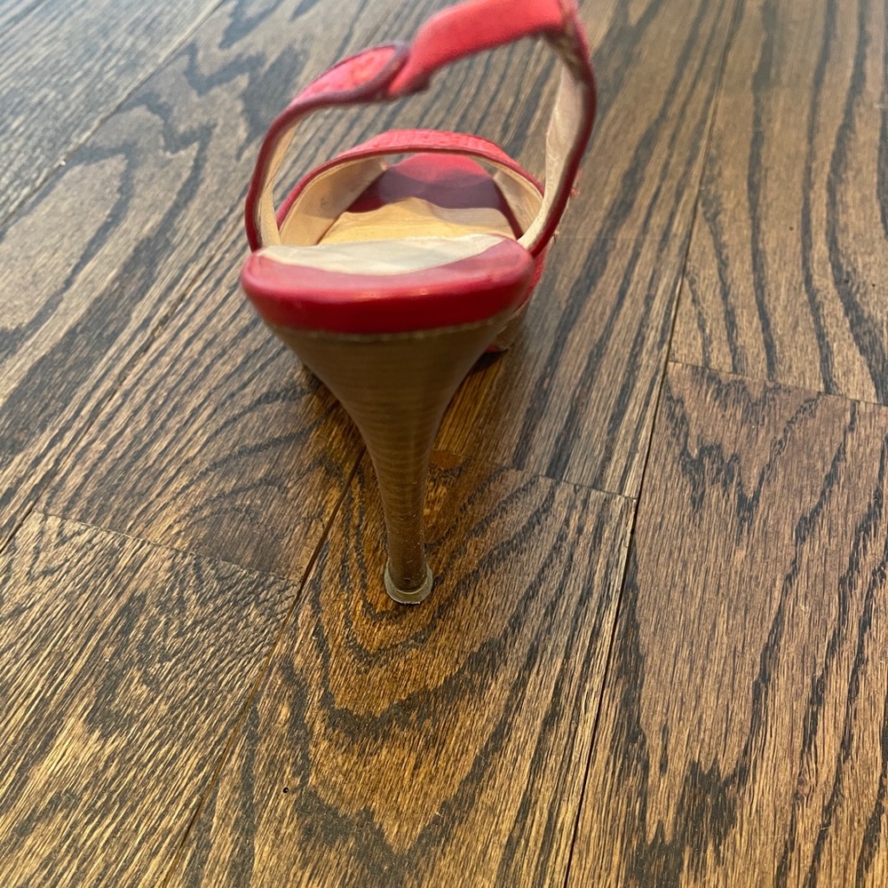 Christian Louboutin Red Raffia Slingbacks 37.5 - Picture 13 of 16